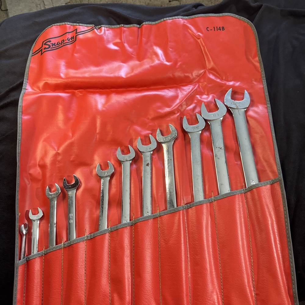 11 Snap On Combination‎ Wrench Set C-114B In Red Mat Roll